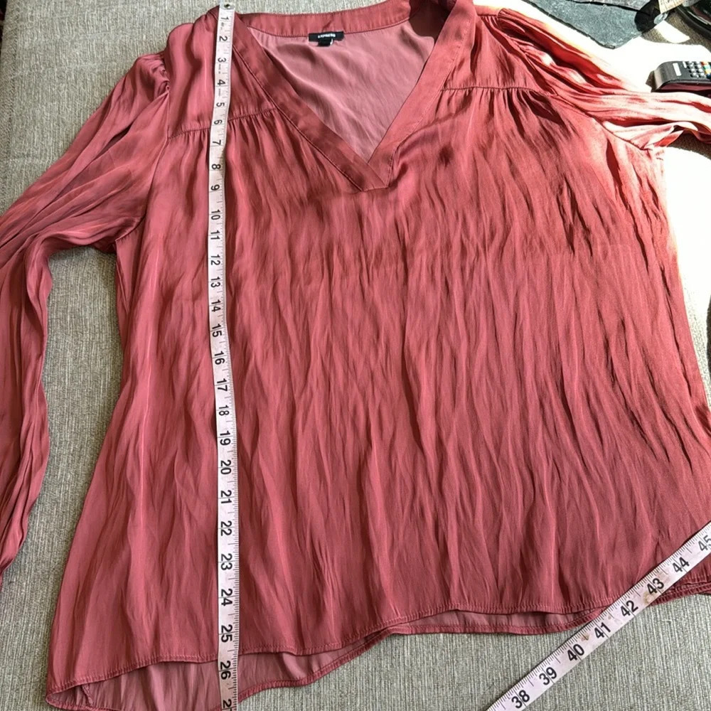 Express burnt orange v neck pullover blouse top size large - Picture 7 of 11